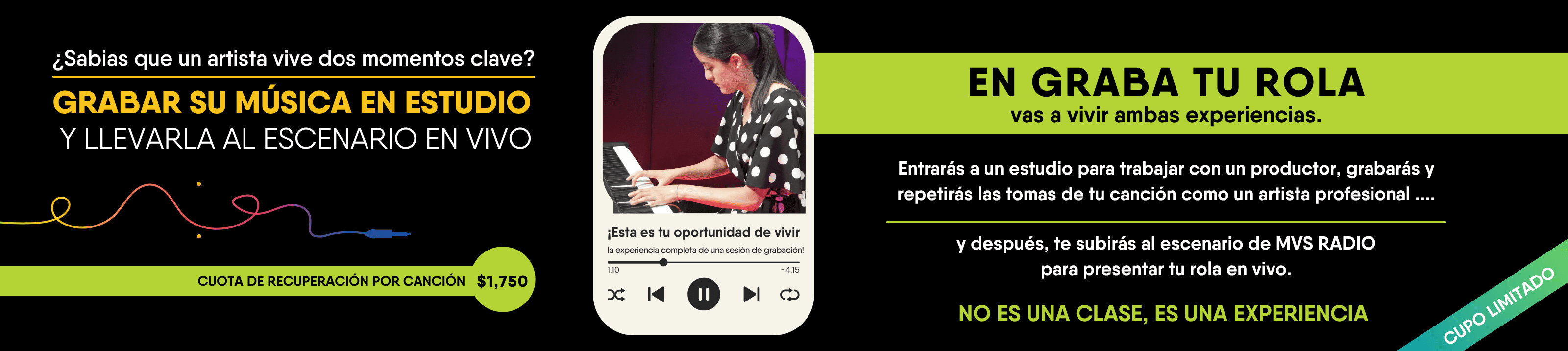 GRABAR SU MUSICA EN ESTUDIO Y LLEVARLA AL ESCENARIO EN VIVO