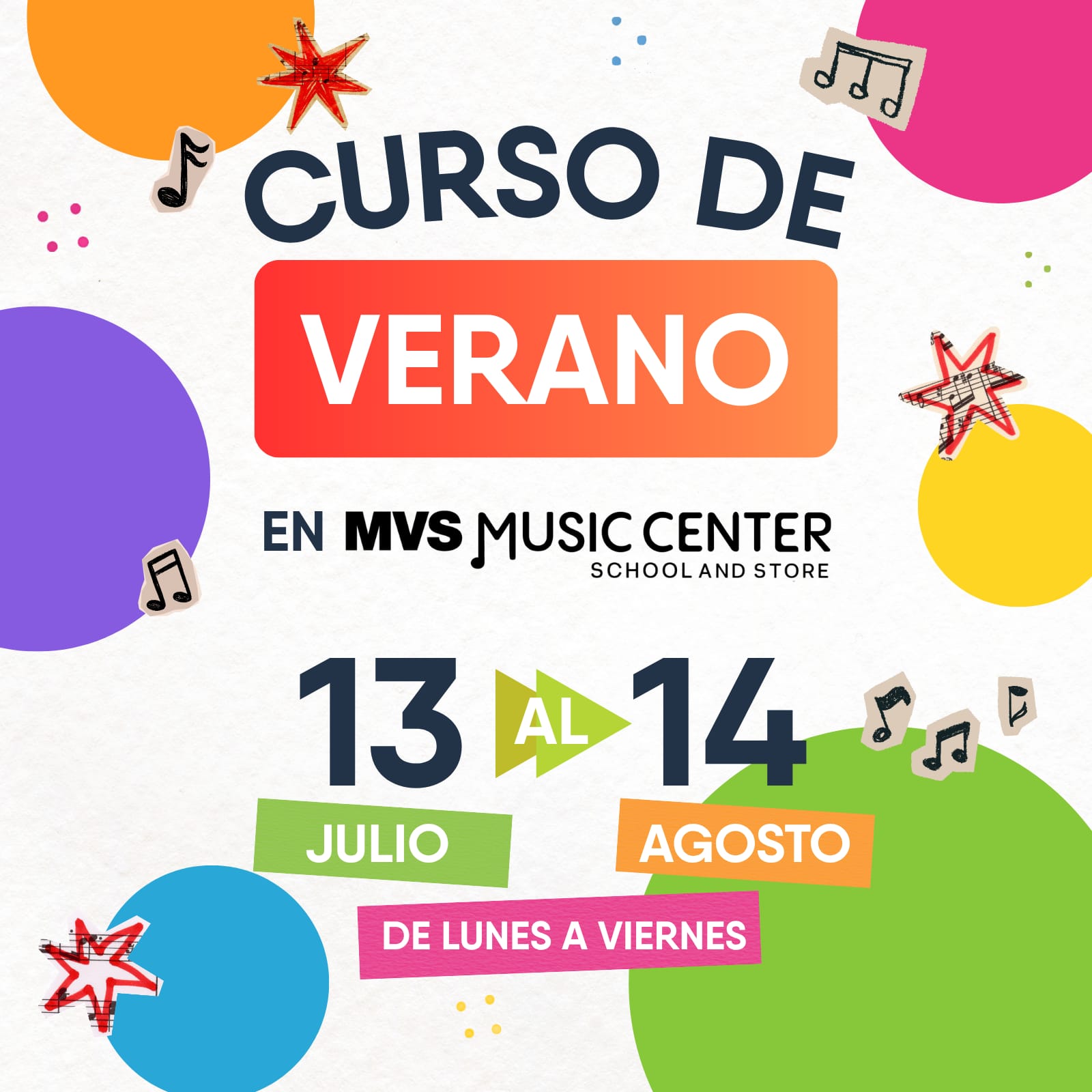 PROXIMAMENTE CURSO DE VERANO EN MVS MUSIC CENTER